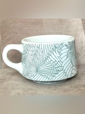 Vintage Shenango Leaves of Grass Mug | Green Botanical | MCM Minimalist